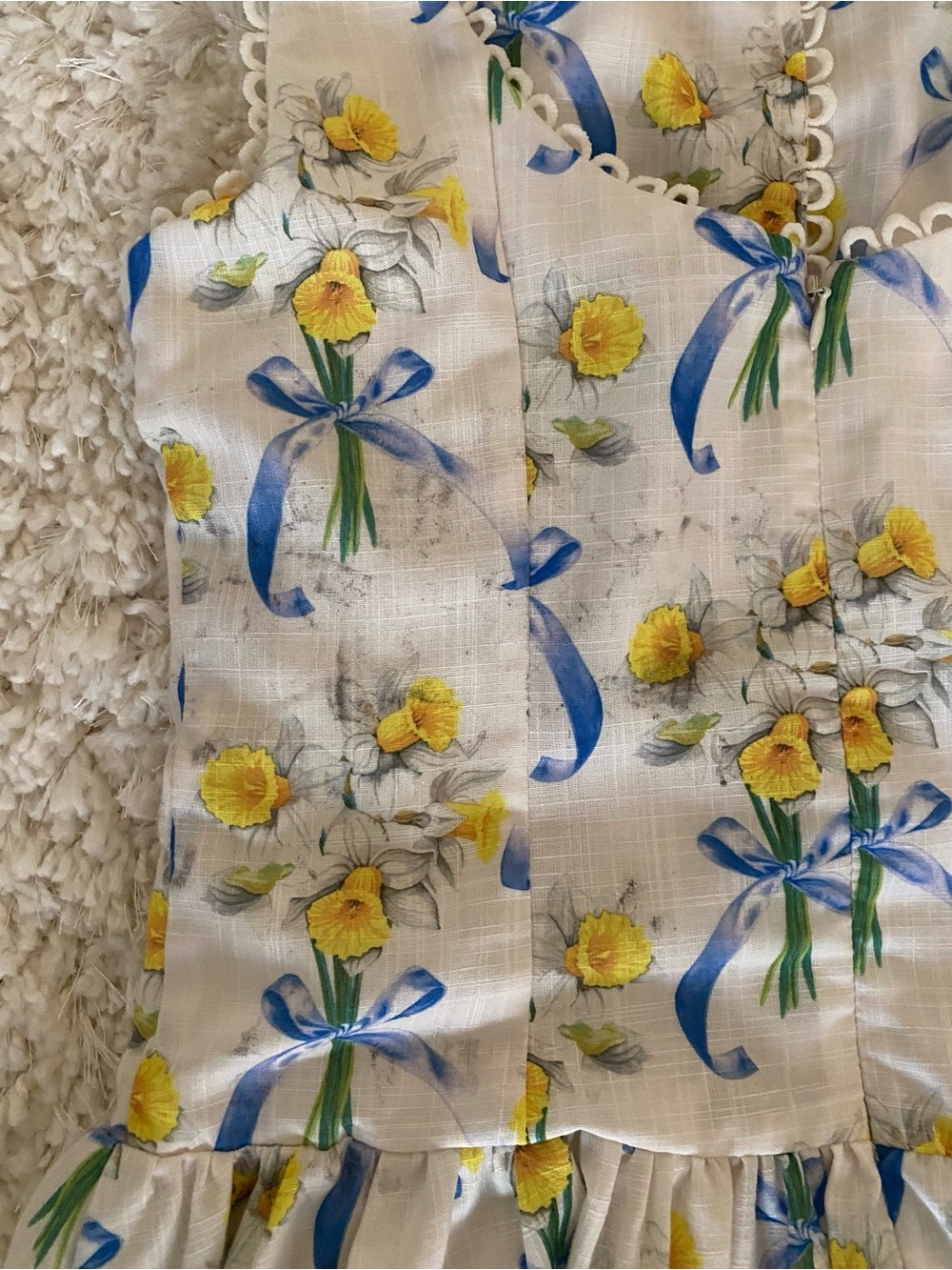 En Saison Daffodil Bunches Floral Bow Mini Dress - Picture 5 of 6